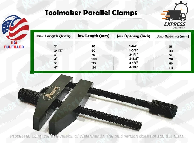 Toolmaker Parallel Clamps- Vice Craft Diy Wood Working Tool  (Usa Fulfilled)