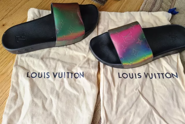Louis Vuitton Men's Damier Graphite Waterfront Mule Sandals – Luxuria & Co.
