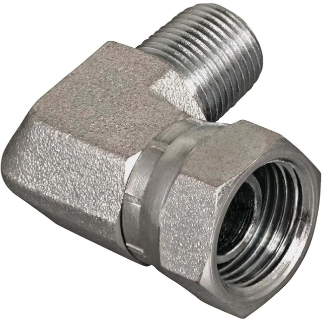 Apache 3/8 In. Male Pipe x 3/8 In. Female Pipe Swivel 90 Deg. Hydraulic Hose