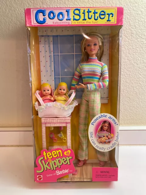 1998 COOL SITTER TEEN SKIPPER DOLL Barbie Sister Babysitting 2 Mattel #26756