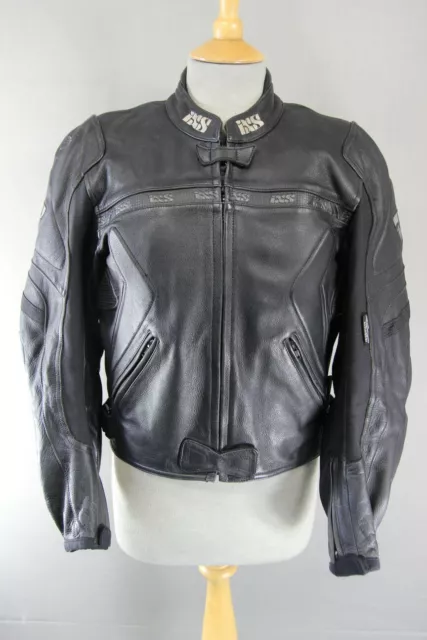 IXS BLACK LEATHER Biker Jacket With Removable Ce Armour Thermal