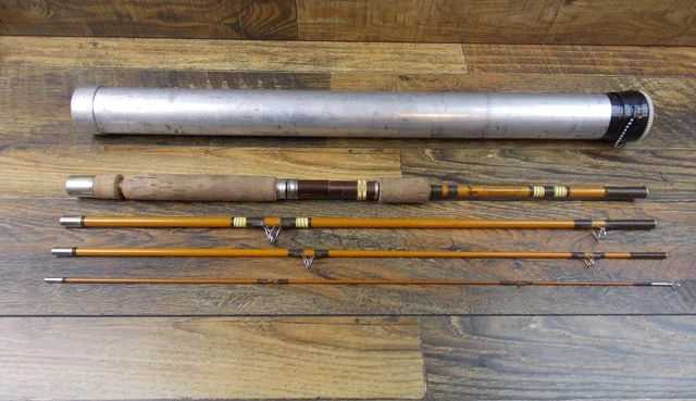 Canne à Pêche Vintage Wright McGill M4TBU 7 1/2 - 4 Pièces, Mini Ferrules, Pour Eau Douce - Fibre De Verre