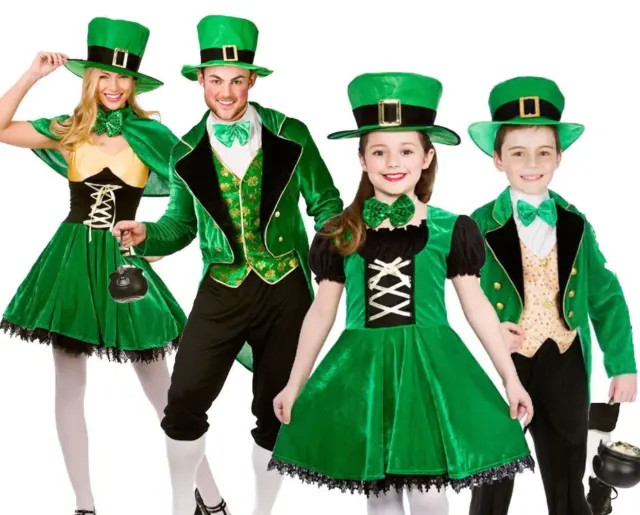 St Patricks Día Disfraces Disfraz Niños Adultos Leprechaun St Paddys Irlandés