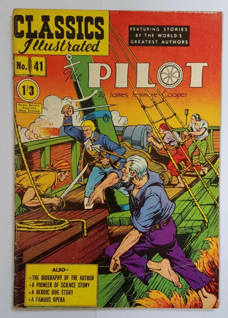 Vintage British Classics Illustrated:THE PILOT/FENIMORE COOPER No.41 HRN126 VG