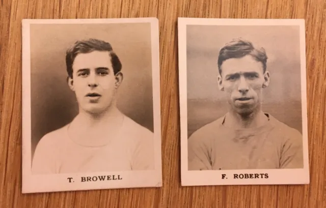 Manchester City x 2 Trade Cards by Thomson 1923 Footballers Small Photos