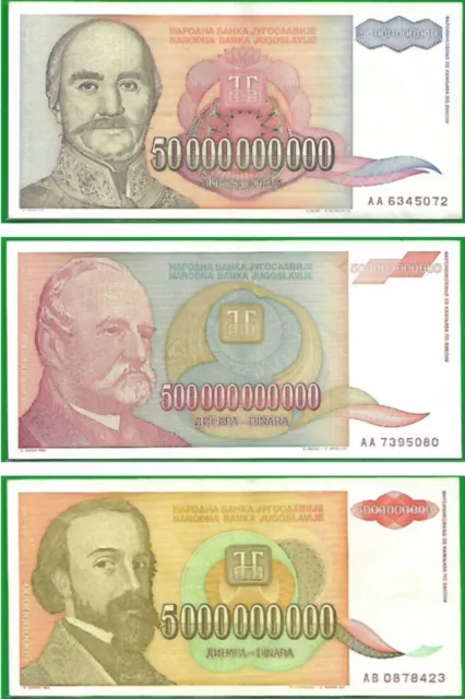 banknote 500 billion dinars Yugoslavia inflation 1993