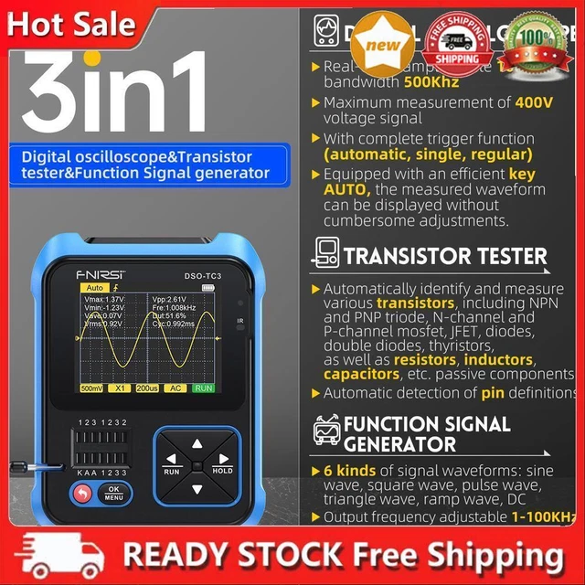 Tester componenti 3 in 1 DSO-TC3 strumento di prova voltmetro portatile (B)