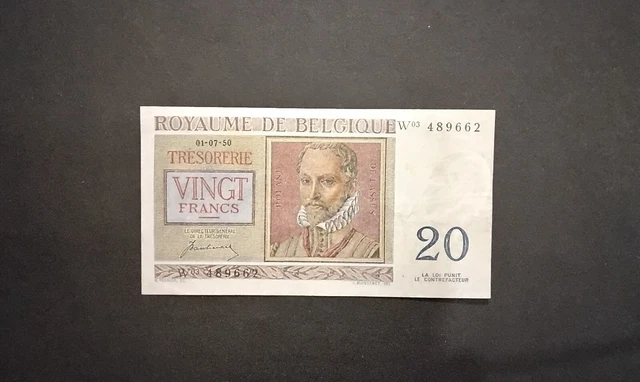 Billet De 20fr Belge Roland De Lassus En Très Bon État