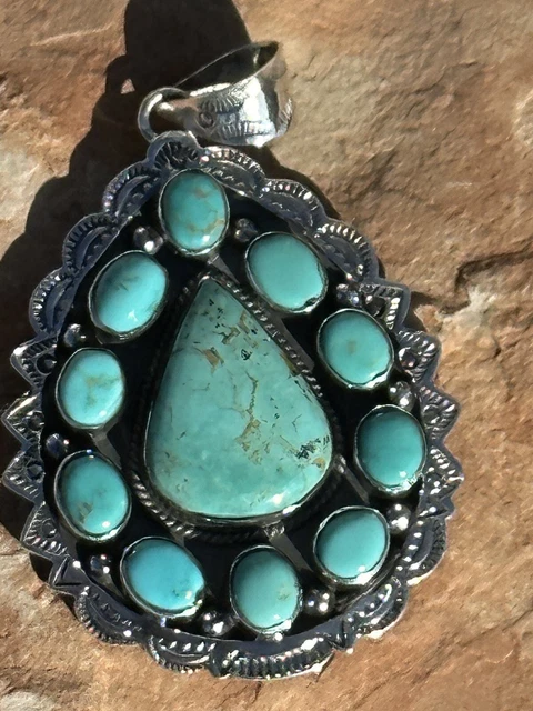 Southwestern Large Multi Stone Kingman Pendant 25 grams