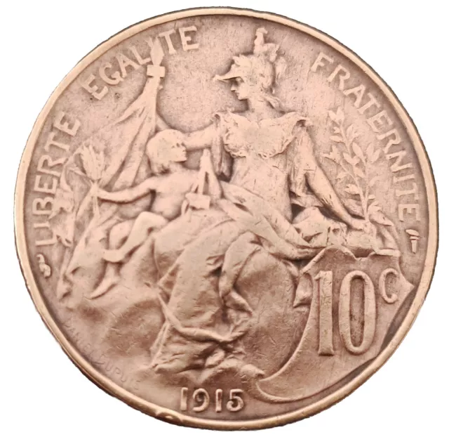 Frankreich Republique 10 Centimes Bronze 1915 Top coin Art. 003-067 3