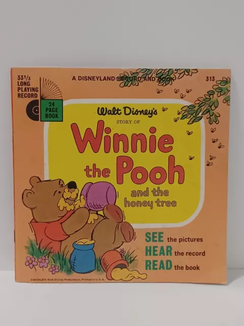 Walt Disneys Winnie the Pooh and the Honey Tree 313 33 1/3 RPM Record and Book