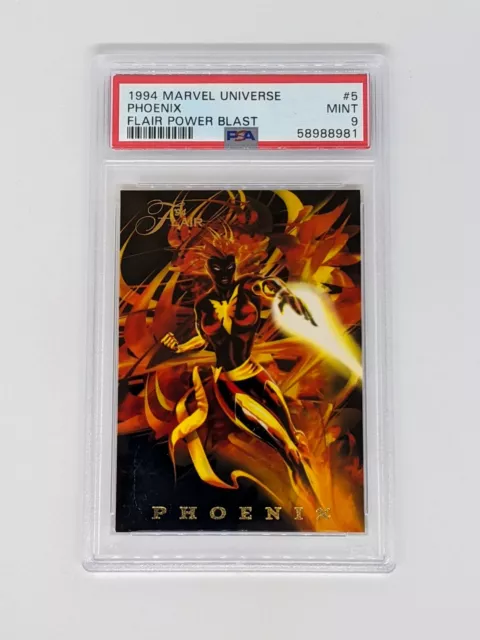 1994 Marvel Universe Flair Power Blast Foil Insert #5 Phoenix PSA 9