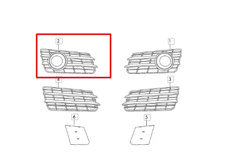 Calandre Avant Droite Audi A7 4G - Réf 4G8807648A9B9 - Neuve Allemagne