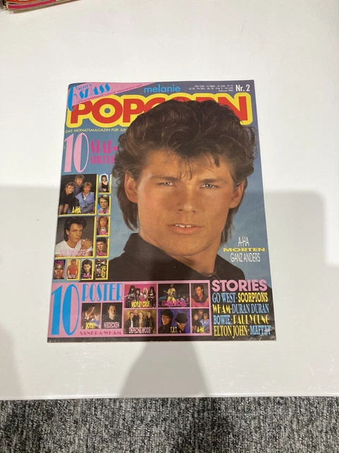 Popcorn Nr.2/1986 XXL Poster Sandra A-HA 10 Aufkleber Elton John Maffay