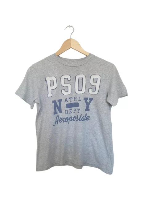 T-shirt AEROPOSTALE Homme Taille M Gris Chiné à Manches Courtes - Neuf Avec étiquettes