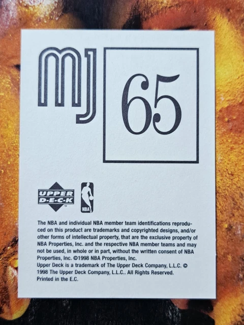 1998-99 UPPER DECK MJ STICKER COLLECTION MICHAEL JORDAN #65 CHICAGO ...