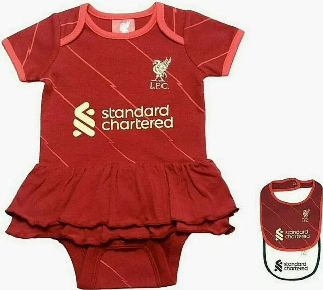 Liverpool Fc Girls Babies Football - Tutu Body Baby Grow Kit Dress Lfc