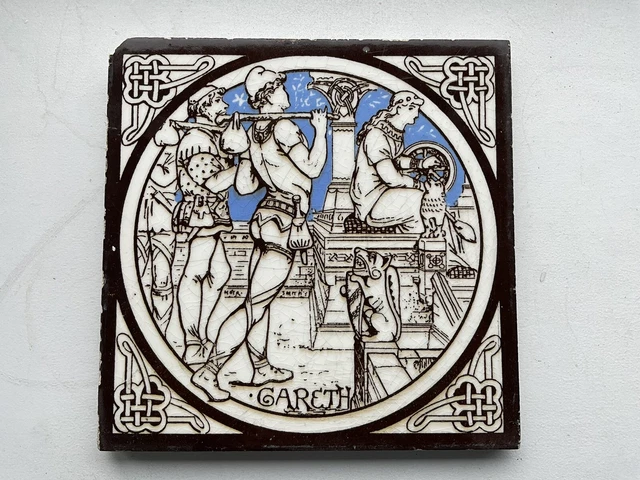 Mintons China Works Idylls Of The King 'Gareth' Tile by John Moyr Smith c.1876