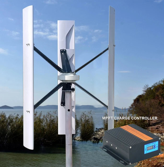 Generador de turbina eólica de eje vertical 12V 24V 48V 1000W molino de viento y controlador MPPT