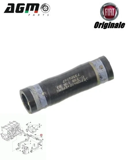 Manicotto Flessibile Pompa Acqua Originale Fiat 500 Punto Mito 1,3 Mjt 73501357