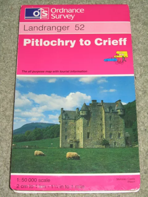 OS Ordnance Survey Landranger Map Sheet 52 Pitlochry & Crieff - 1996