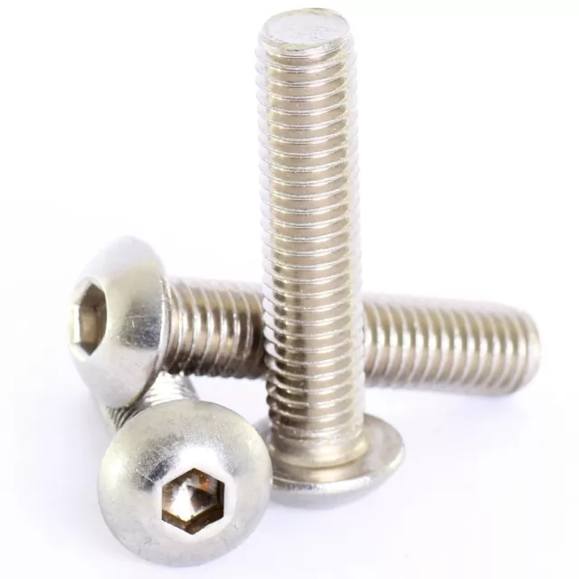 M2 M2.5 M3 M4 Stainless Hex Socket Button Head Allen Bolts Screws Screw Iso7380