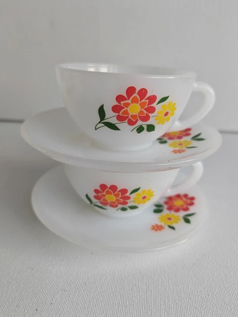 Lot De 2 Tasses à Expresso Arcopal – Modèle Square – Vintage Années 70 – Verre