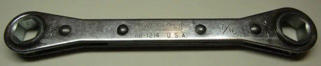 Vintage *Williams* 3/8" X 7/16" *6 Point* Ratcheting Wrench RB-1214 ~USA~