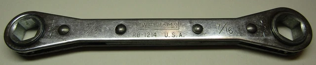 Vintage *Williams* 3/8" X 7/16" *6 Point* Ratcheting Wrench RB-1214 ~USA~