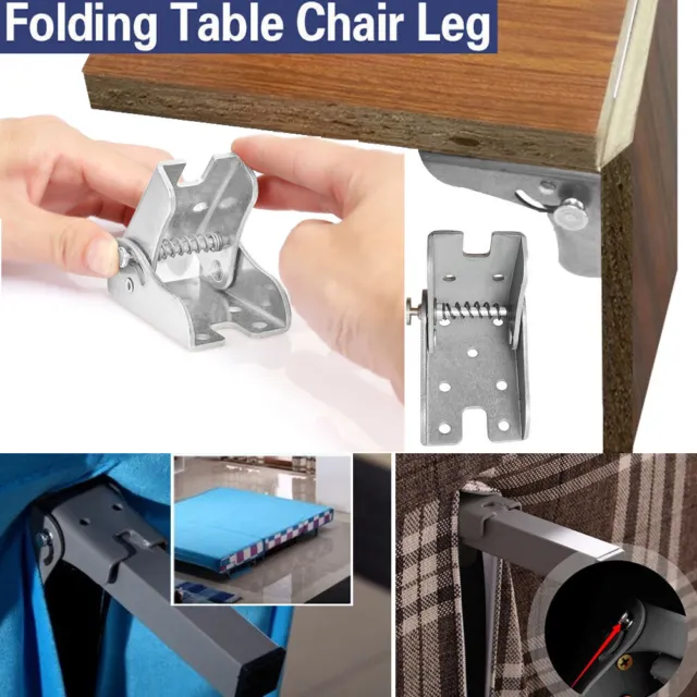 90° Folding Table Chair Leg Hinge Self Locking Bracket Hardware For Table Sofa