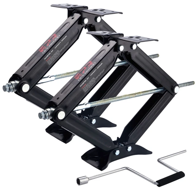 Camper RV Trailer Stabilizer Leveling Scissor Jacks with Handle 5000lbs x2 4-24"