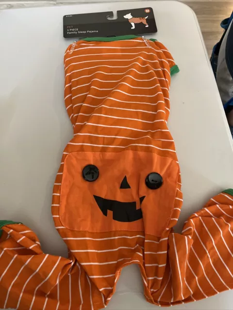 Hyde & Eek Boutique Pet Striped Pumpkin PJs/Halloween Costume ~ Medium ~ NWT