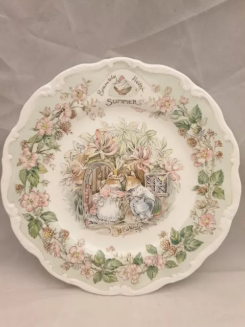 Vintage ROYAL DOULTON  BRAMBLY HEDGE FOUR SEASONS SUMMER 8” PLATE 1982