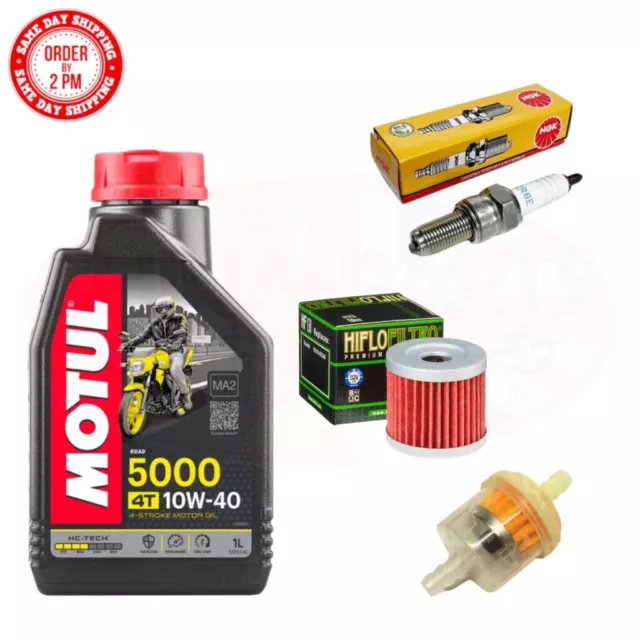 MOTUL Service Kit for Sinnis Apache 125 QM125GY + NGK CR8E Spark Plug