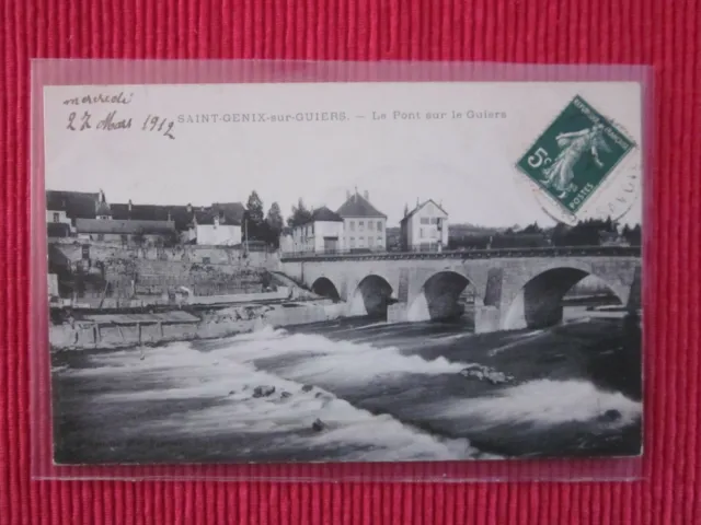 Cpa Written Stamp Saint Genix Sur Guiers Le Pont Sur Le Guiers 73 Savoie
