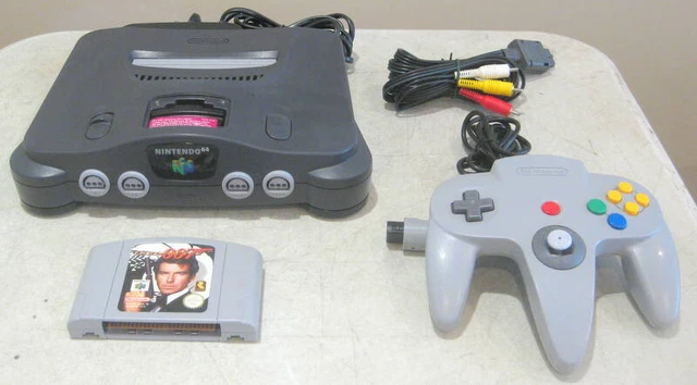 Nintendo 64 Console + 1 Controller & Accessories; Golden Eye 007 Game