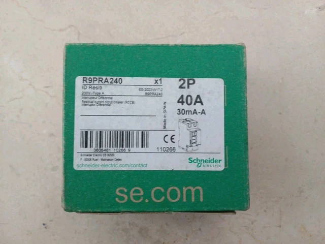 Interrupteur différentiel SCHNEIDER 40A 30mA type A Resi9 XP - R9PRA240