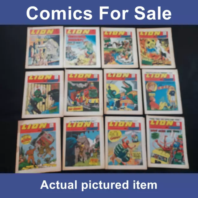 Lion comics bundle x 12 - 1970 1972 1973 1974 - IPC (LOT#12285)
