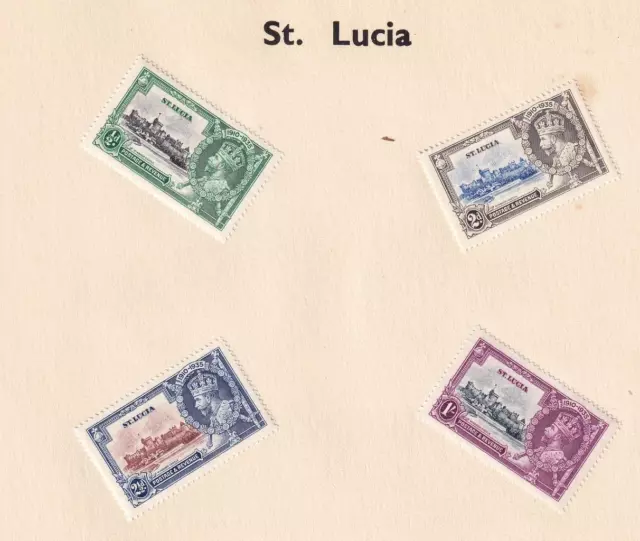 St Lucia Vf-Mnh/Mlh 1935 Kgv Silver Jubilees Kimss30