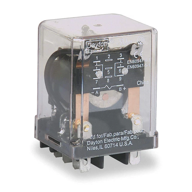 DAYTON 5X838 Gen Purpose Relay,8 Pin,Square,120VAC
