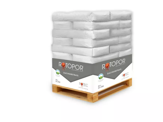 Rotopor M Mineral Dachbegrünung 20x25L Bims Lava Pflanzensubstrat Garagenbegrü