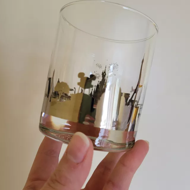 Disneyland Paris Exclusive Glass Mixer Tumbler Skyline Silhouette Disney Castle