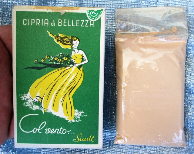 Scatola Cipria Siade Col Vento Vintage Piena Rare Compact Powder New Italy