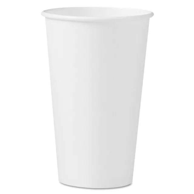 SOLO Cup Company Polycoated Hot Paper Cups, 16 oz, White