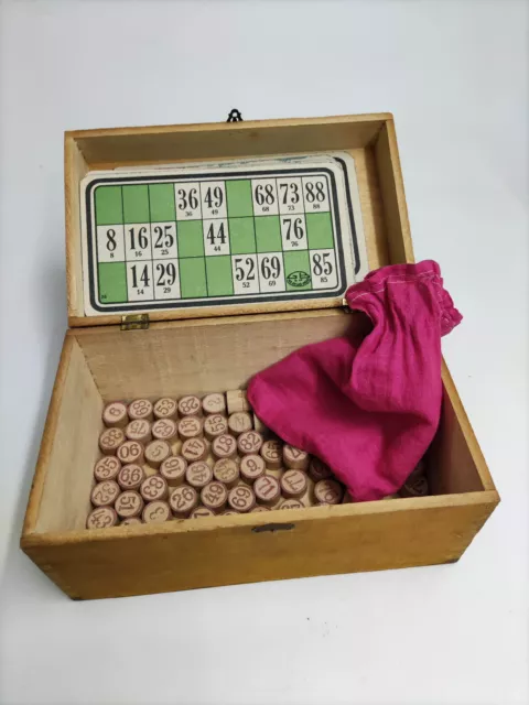 Ancien jeu de Loto ‘Complet’ en coffret de bois