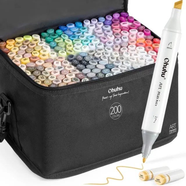 200X OHUHU ALCOHOL Markers, Double Tipped Art Marker Set $385.99