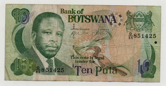 Botswana 10 Pula 2002 Pick 24 A Look Scans