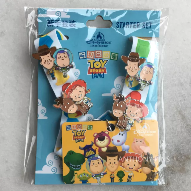 Shanghai Disney Pin SHDL Toy Story Grand Opening Set Pins Lanyard Disneyland New