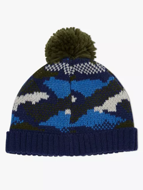 John Lewis Kinder Camouflage Beanie Mütze, blau/grün, Größe Small, KOSTENLOSE PP UK