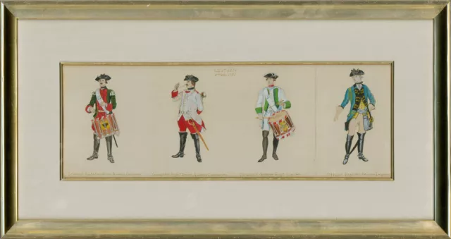 Framed 20th Century Gouache - Military Soldiers